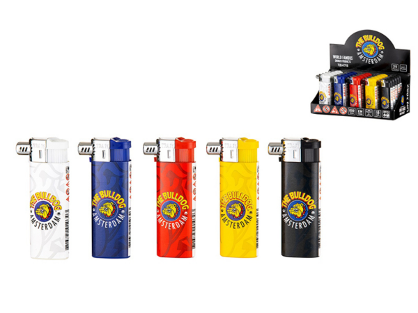 Pfeifenfeuerzeuge "Bulldog Headshop" 5 Farben