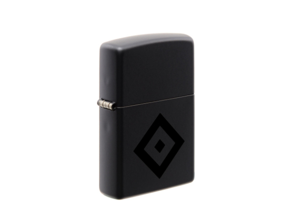 Zippo Feuerzeug - HSV Schwarz Matt / schwarze Raute