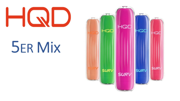 HQD SURV - 5er MIx Einweg E-Shisha ca. 600 Züge Orginale